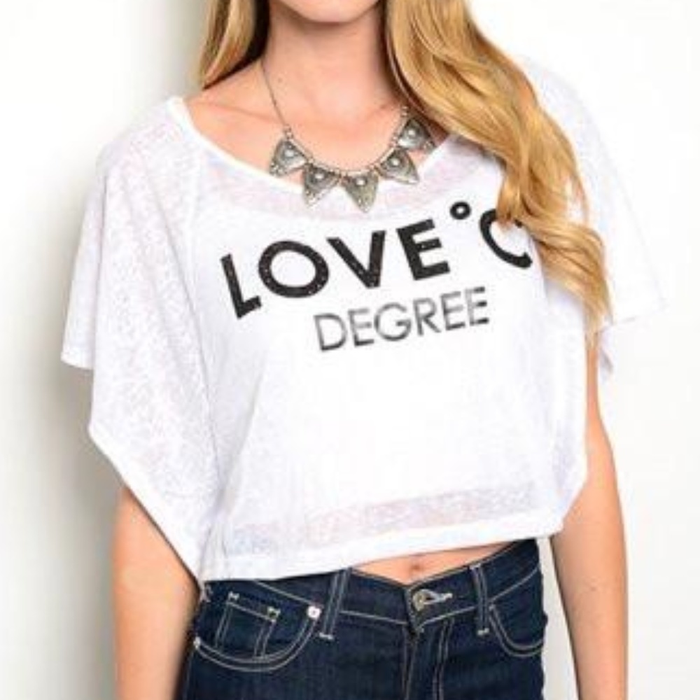 Rhinestone T-Shirt Graphic Crop Top Tee | White